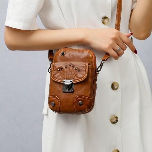 Soft Skin Women Handbags Fashion Mini Cell Phone Bags Small Crossbody Bags Ladies Flap Shoulder Bag Female Mobile Phone Purse