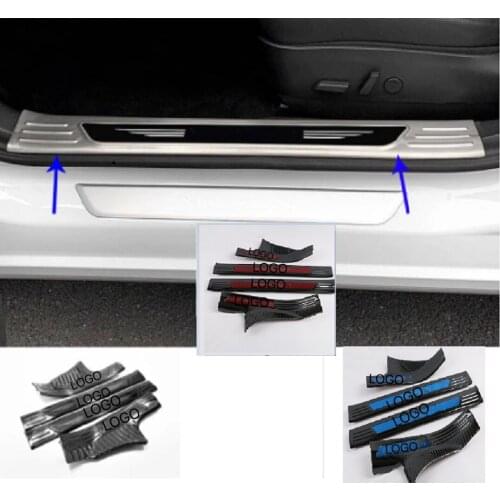 Stainless Steel Pedal Door Sill Scuff Plate Cover Inside Threshold 4pcs Welcome pedal For Tesla Model 3 Model3 2018 2019 2020