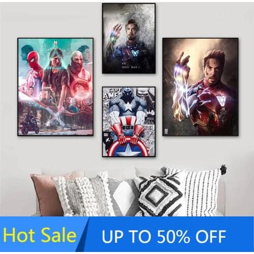Marvel Superhero Avengers Movie Canvas Painting Wall Art Iron Man Posters and Prints Room Decoration Picture Living Home Decor