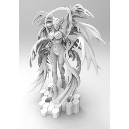 Original 3D Printing Digimon Adventure Angewomon Resin Figure Toys Unpainted Model Royal Knight Decor Display Custom-Made