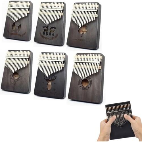 Portable Reed 17 Key Music Keyboard Thumb Piano Mini Piano High-Quality Wooden African Kalimba Musical Instrument Finger Piano