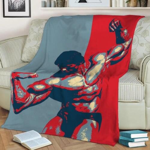Arnold Schwarzenegger 3D Print Plush Blanket Throw On Sofa Home Decor Soft Warmth Washable Nap Blanket Dropshipping