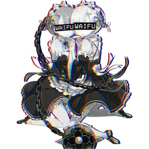 Hot Rem and Ram Waifu Anime Car Sticker Laptop Decal Windshield Bumper Motorcycle Decal Vinyl Cover Scratches Auto Decoration