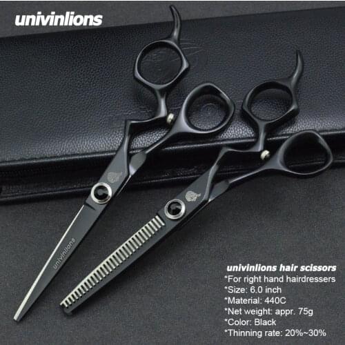 6" Black Salon Hair Scissors Razor Professional Hair Dressing Scissors Salon Barber Clipper Japanese Haircut Thinning Shears