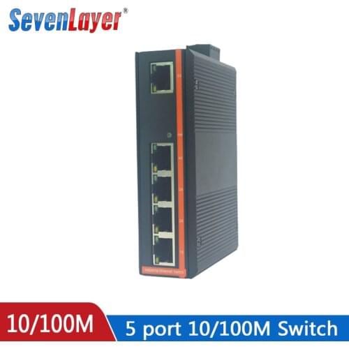 Industrial 5 Ports Ethernet Network Switch 10/100m Signal Strengthen DIN Rail Type