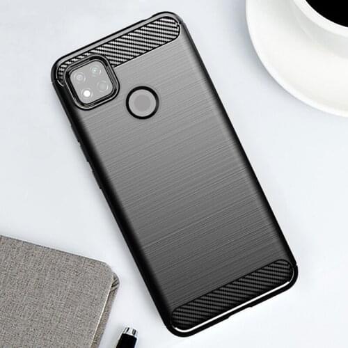 For Redmi 9C Case Silicone Soft TPU Shockproof Cover Carbon Fiber Pattern Brushed Cases For Xiaomi Redmi9C Redmi 9C Phone Case