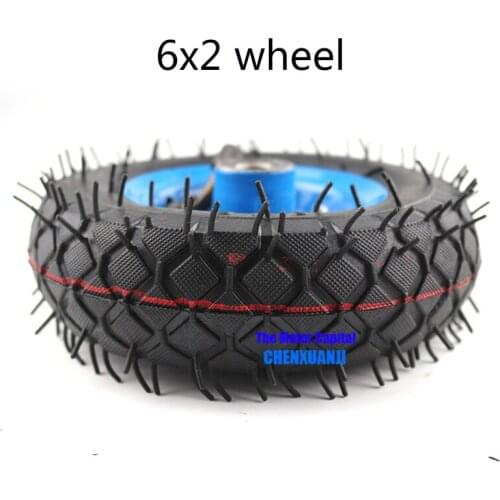Size 6x2 tire tyre rim 6 inch 15cm pneumatic wheel pump wheel trolley cart wheel roller caster wheel caster good quality