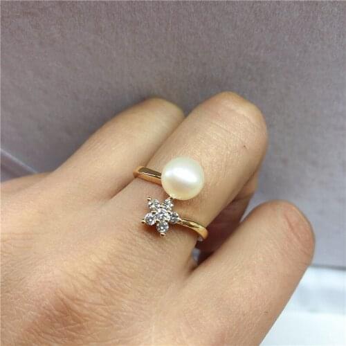 Snowflower Design Ring Mountings, Ring Findings, Adjustable Ring Jewelry Parts Fittings Charm Accessories Gold Plated Jewellery