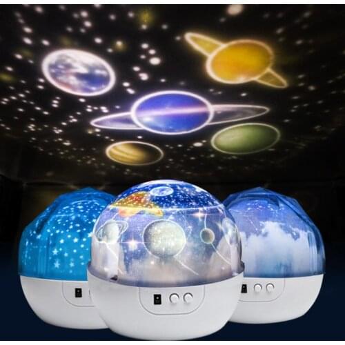 Starry Sky Night Light Planet Magic Projector Earth Universe Led Lamp Colorful Rotate Flashing Star Toy Kids Baby Christmas Gift