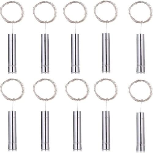 10pcs/lot 1M 2M Cork Shaped Wine Bottle Lights LED Starry String Lights Copper Wire Christmas holiday New year Bottle Light lamp