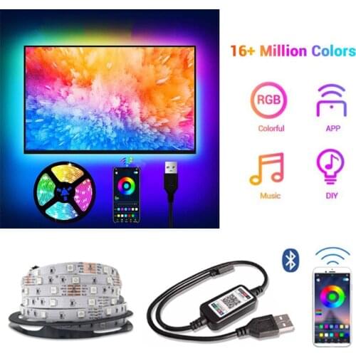 LED Lights StripS USB Infrared Control RGB SMD 5050 DC5V 1M 2M 5M Flexible Lamp Tape Diode TV Background Lighting luces LED