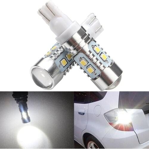 2pcs T10 W5W 921 2323 SMD 10 LED bulbs light High Power Car led Side Wedge Tail Lamp Lights 194 168 With lens White 12V 24V