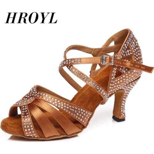 Latin Dance Shoes New womens girls ladys Ballroom indoor tango salsa Rhinestone Dancing Shoes high heel wholesale Hot sale