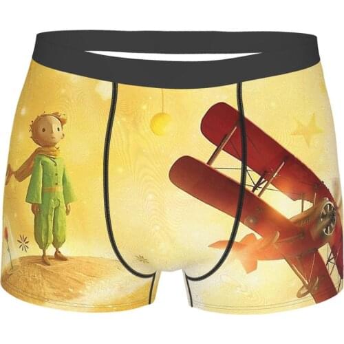 Prince & Plane The Little Prince About Life and Human Nature Underpants Cotton Panties Male Underwear Sexy Shorts Boxer Briefs