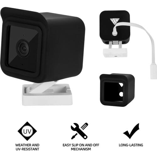 2pcs Waterproof Case for Wyze Cam V3 Security Camera Protective Cover Skin Silicone Case Mount Bracket for Wyze Cam V3