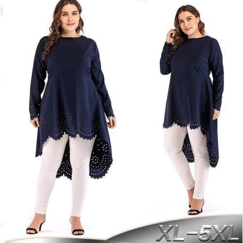 2019 5XL Abaya Dubai Arabic Long Sleeve Muslim Top Turkey Women Long Tops Saudi Ropa Musulmana Mujer Turkish Islamic Clothing