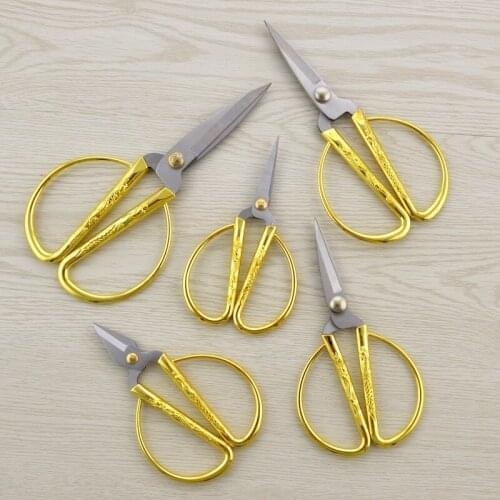 Gold Scissors Sewing Professional Tailor Scissors Stainless Steel Vintage Dragon And Phoenix Shear Alloy Scissors Household