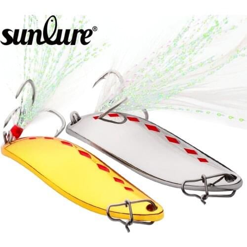 1pc Spoon Fishing Lures 20g-15g-10g-5g Metal Fishing Bait Silver/Gold Spoon Bass Baits Feather Hook Fishing Tackle