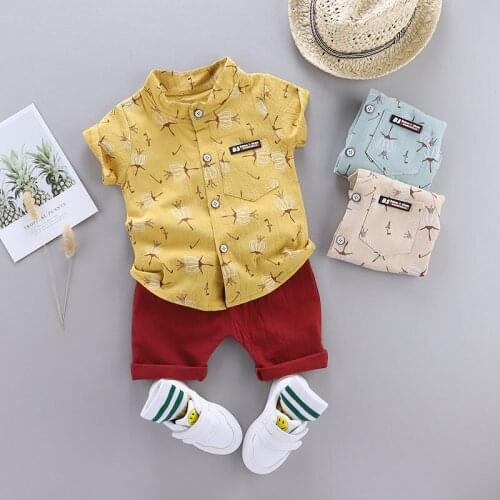 New Top quality Baby Boys Cotton Clothes Summer Children Print Shirts Coat Shorts 2Pcs/set Infant Kids Fashion Toddler Tracksuit