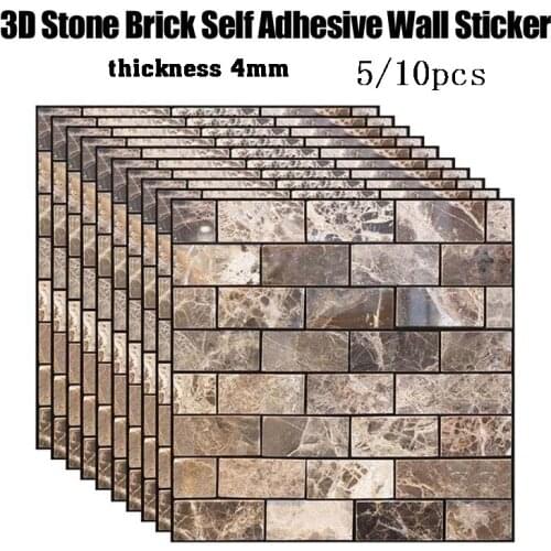 3D Three-dimensional Tile Stickers Foam Anti-collision Stickers PVC Self-adhesive Wall Stickers