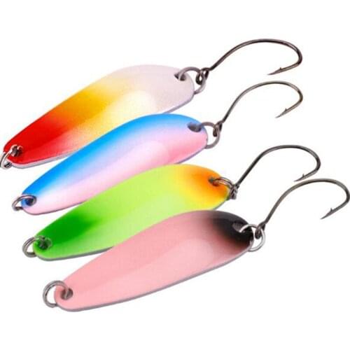 5pcs/lot 4 Colors 4cm 4.5g Swim Bait Isca Artificial Trout Lure Fishing Sequin Metal Spoons Lure