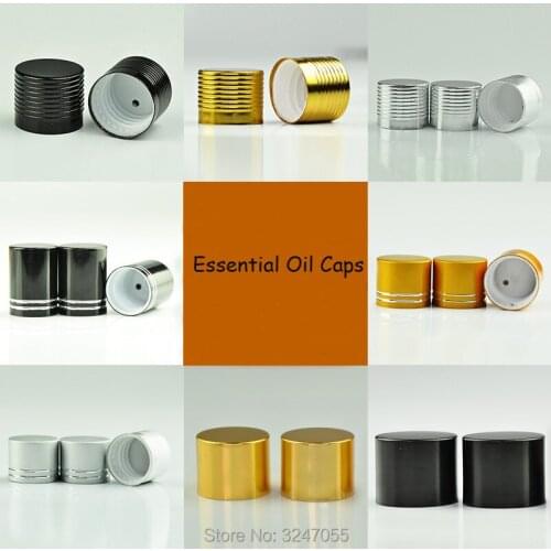 50Pcs 200Pcs Empty Essential Oil Bottle Caps, Plastic Screw Lids n Drop Plug, 18mm Lids for Essential Oil Bottles