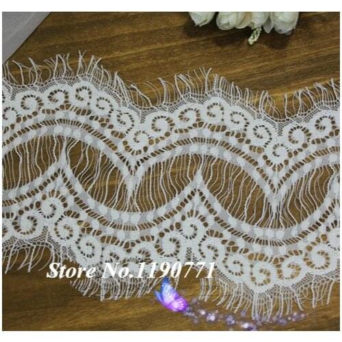 Free shipping 6M/pack Width 15cm Diy Exquisite Classic Eyelash Lace Decoration Embroidery Lace Trim