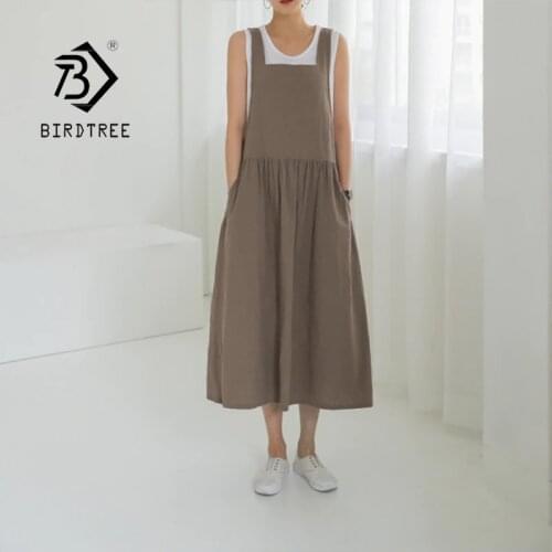 BIRDTREE TB Summer Linen Dresses