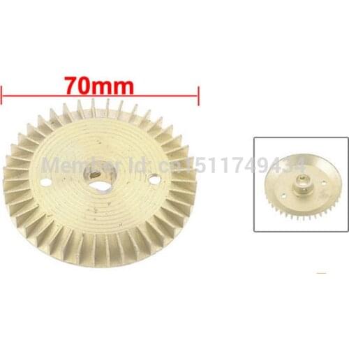 Water Pump Part Single Side Design Gold Tone Brass Impeller 70mm Dia 2pcs