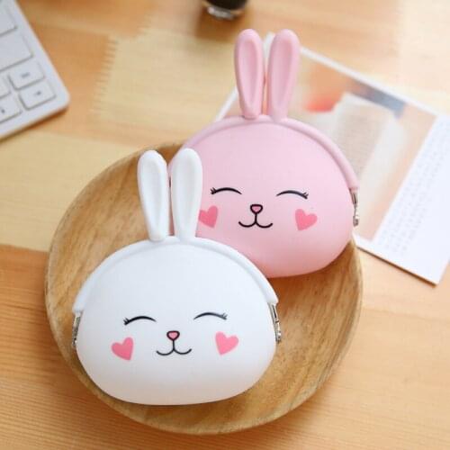 DL QW05 the New South Korean small lovely rabbit coin bag key bag silica female zero wallet Stationery office supplies for