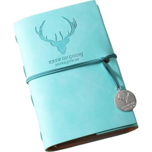 H05B A6 Loose-leaf Travel Notepad PU leather Notepad Scrapbook with Strap Pendant