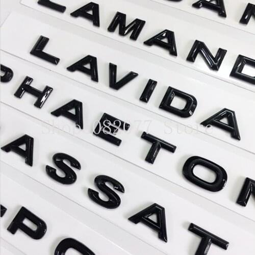 Glossy Black Letters Emblem for VW GOLF PHIDEON MAGOTAN PASSAT PHAETON TOUAREG LAVIDA JETTA T-POC Car Refitted Trunk Sticker