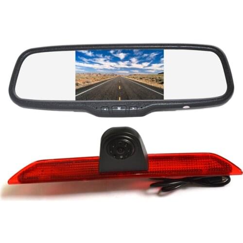 Vardsafe VS868C | Brake Light Reverse Backup Camera + Clip-on Rear View Mirror Monitor for Ford Transit Van (2014-2018)