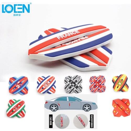 4PC Europe Flag Printing Car Styling Car Door Anti-collision Protective Car Stickers For Land Rover Peugeot Jaguar All Cars