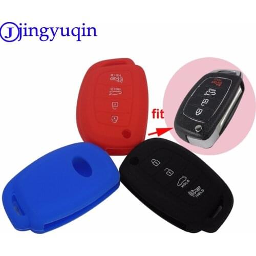 Jingyuqin 10ps Remote Silicone Car Key Case Cover For Hyundai I45 Ix35 I40 Elantra Sonata Mistra Santa F Tucson 4BTNS Fodling