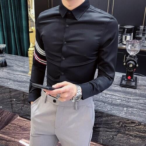 2021 Brand clothing Mens spring High quality Pure cotton business shirts/Male slim fit Fashion Casual long-sleeved shirts S-3XL
