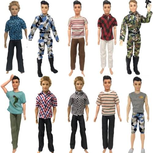 NK Mix Prince Ken Doll Clothes Fashion Suit Cool Outfit For Barbie Boy KEN Doll Accessories Presents Baby Gift DIY Toys JJ