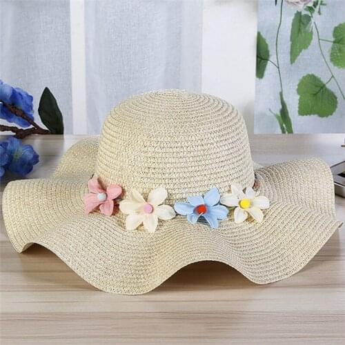 New Fashion Flower Ring Wave Beach Sunshade Travel Cap for Women in Spring and Summer Day
