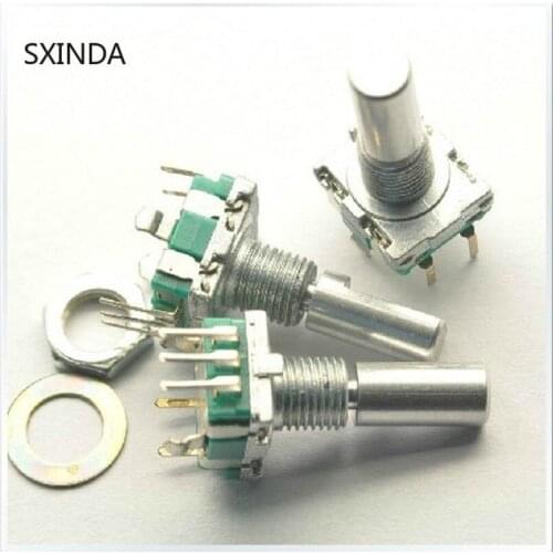 5pcs Original,Rotary encoder,code switch/EC11/ digital potentiometer,with switch,5Pin, handle length 20mm