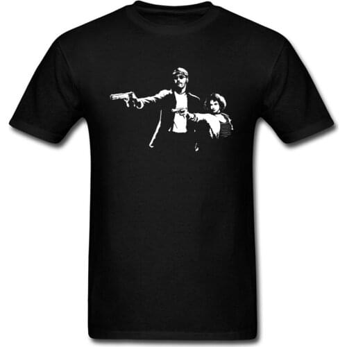 Pro Fiction T-shirt Leon Pulp Fiction T Shirt Men Funny Clothing Summer Tops Black White Cotton Tshirt Action Movie Tee