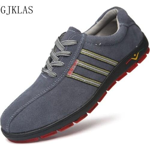 Cow Suede Insulated Working Shoes Man Safety Boots Breathable Lightweight Safety Work Shoes Men Protective Boots Homme