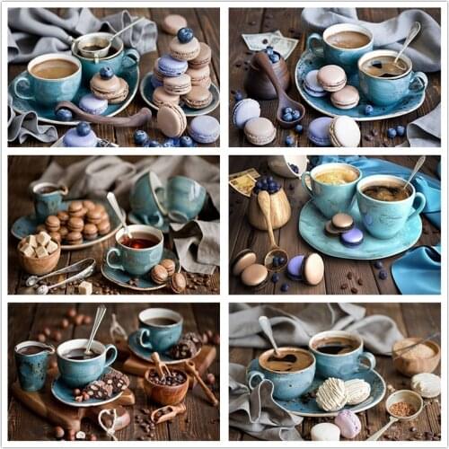 SHAYI DIY 5D Diamond Painting Coffee Retro Landscape Full Square/Round Drill Mosaic Embroidery Cross Stitch Kitchen Decoration