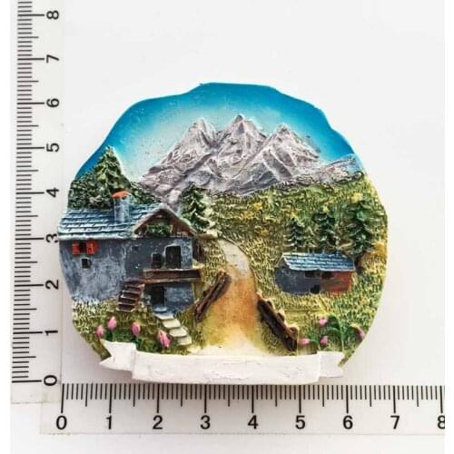 Switzerland Jungfraujoch Rural Wind Tourism Memorial Resin Painted Crafts Magnet Fridge