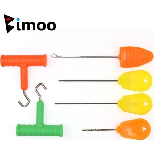 6PCS/Set Carp Fishing Rigging Tool Crochet Knot Pulla Boillie Drill Needle Hook Coarse Fishing Tackle