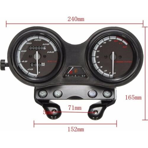 E0177 12V Motorcycle LCD Tachometer Odometer Speedometer Oil Gauge For JYM125 YBR Chinese Emission Standard At Phase II /GB2