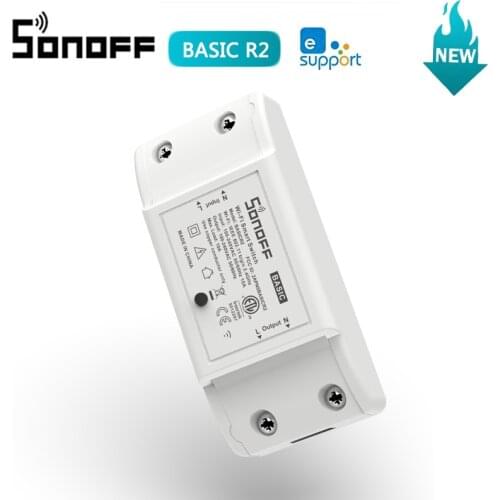 SONOFF Basic R2 10A Wifi DIY Smart Wireless Remote Control Switch eWeLink Smart Home Light Module Work with Alexa Google Home