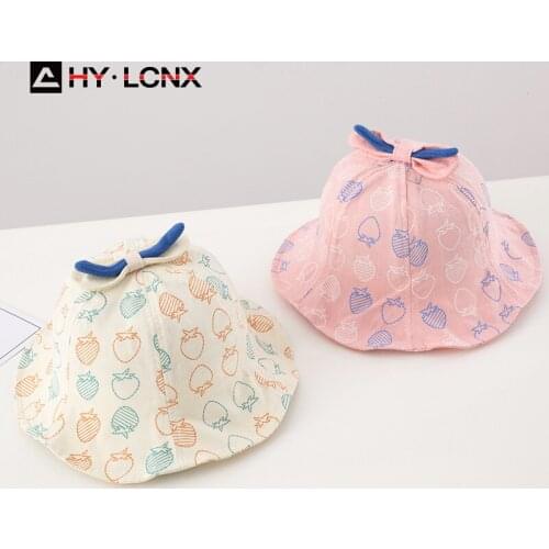 Spring Autumn Thin Boy Girl Cotton Breathable Sun Fisherman Hat Children Baby Cartoon Fruit Printing Fashion Basin Hat