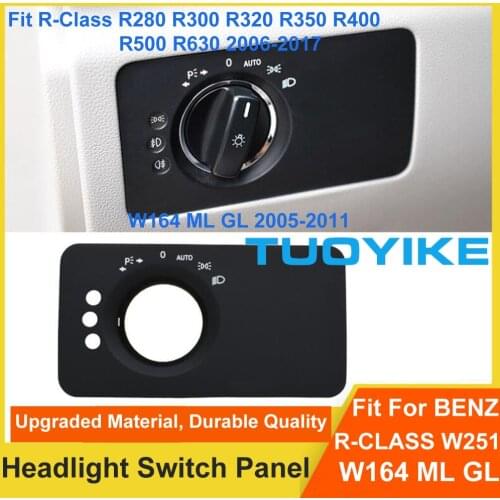 Car Interior Inner Headlight Switch Button Panel Cover Trim Replacement For BENZ R-CLASS W251 R300 R350 R400 R500 W164 ML GL