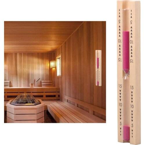 Rotating Sauna Hourglass Pink Sand Timer 15 Minutes Sauna Room Accessories
