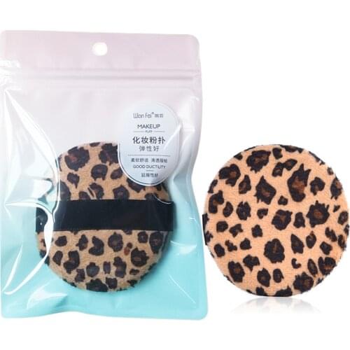 1 pcs Professional Round Shape BB Cream Powder Puff Portable Soft Cosmetic Puff Makeup Foundation Sponge For Women Leopard print